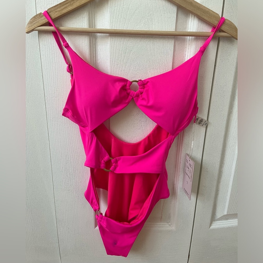 Tinibikini one piece swimwear hot pink bathing suit